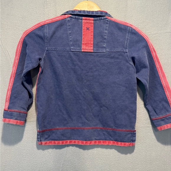 Fat Face Arlie Navy and Red Kids Quarter-Zip Sweatshirt - Picture 5 of 5